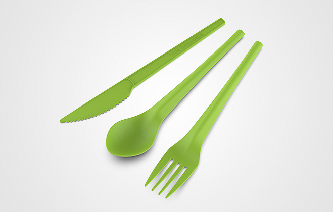 일회용 친환경 친환경 녹색 PLA 칼